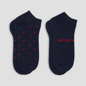 安普里奥·阿玛尼/Emporio Armani 棉混纺两双装袜子  46634215lm