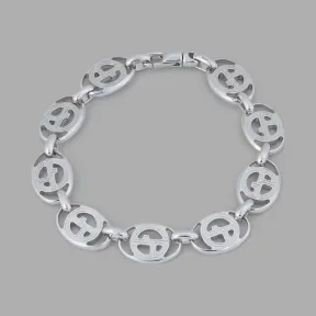 乔治阿玛尼/Giorgio Armani 品牌标识形状吊坠银手链 50223448eh