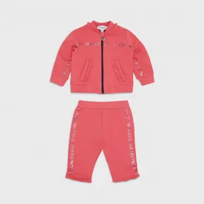 安普里奥·阿玛尼/Emporio Armani 标识印花和荷叶边细节运动套装 46660628vo