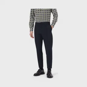 乔治阿玛尼/Giorgio Armani 浮凸轮廓条天然弹力泡泡纱长裤 54167767rr