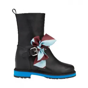 芬迪/Fendi 女士黑色皮靴皮革鞋履 8U6578 99K F09O7