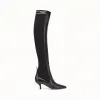 芬迪/Fendi 靴子_黑色皮质长筒靴 8W6802 A1G EF07LV
