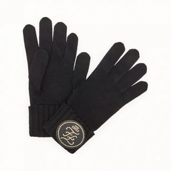 芬迪/Fendi 黑色羊绒手套 FXY010A9CFF0QA1