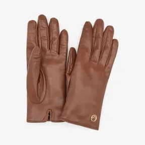 芬迪/Fendi 棕色纳帕皮革手套 FXY563AALTF0QF0