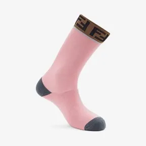芬迪/Fendi 袜子_粉红色弹性棉袜 FXZ035 A4Z PF0QD1