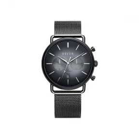 飞亚达/Fiyta 43MM 精钢、黑色 多功能计时石英机芯 女表 DG31000.BBB