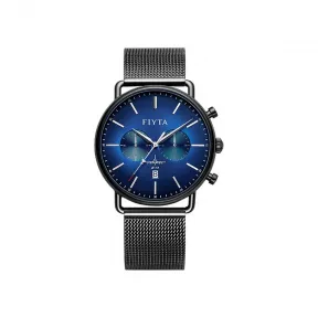 飞亚达/Fiyta 43MM 精钢、黑色 多功能计时石英机芯 女表 DG31000.BLB