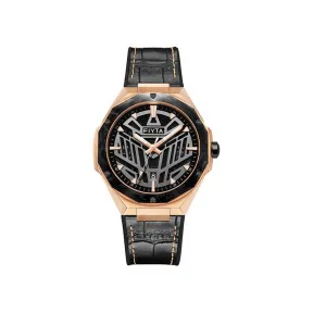 飞亚达/Fiyta 44.5MM 飞驰金、精钢 自动机械机芯 女表 GA866016.MBB