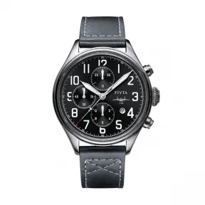 飞亚达/Fiyta 马赫系列 大马士革钢 44MM 改装瑞士多功能计时机械机心 男表 GA881001.WBB