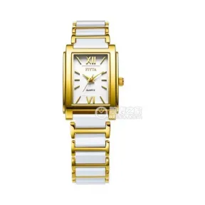 飞亚达/Fiyta 倾城系列 不锈钢，镀金色 31.5*22毫米 石英机芯 女表 L947.GWT