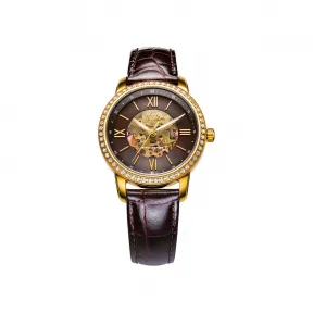 飞亚达/Fiyta 摄影师系列 不锈钢、镀黄金色色 35.0mm 自动机械机芯 女表 LA8382.GSRD