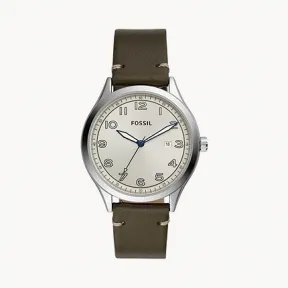 化石/Fossil Wylie Three-Hand Gray Leather Watch BQ2488