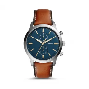 化石/Fossil Townsman 44 MM箱包皮革表带计时腕表 FS5279