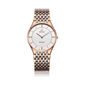 爵尼/Genie 超薄雅情系列 316L精钢 35mm 石英机芯 女表 GNQ-T1997M-R