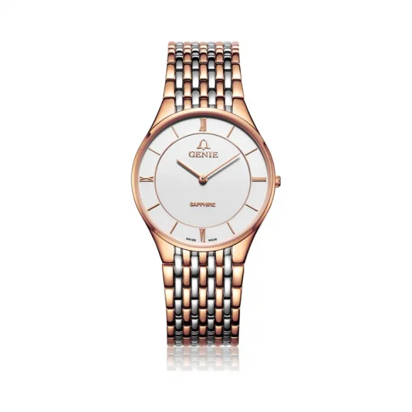 爵尼/Genie 超薄雅情系列 316L精钢 35mm 石英机芯 女表 GNQ-T1997M-R