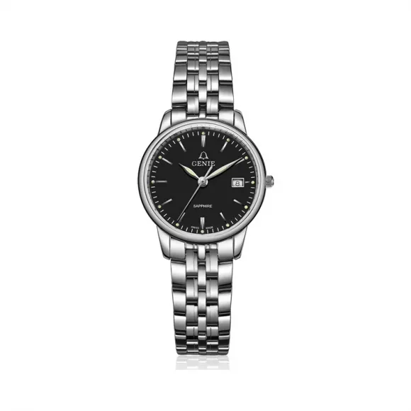 爵尼/Genie 真情系列 316L精钢 28mm 石英机芯 女表 GNQ-T2006L-B