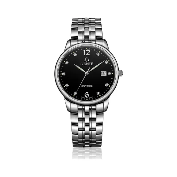 爵尼/Genie 真情系列 316L精钢 39mm 石英机芯 男表 GNQ-T2006M-1B