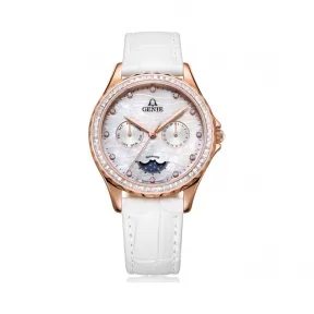 爵尼/Genie 兰惠系列 316L精钢 37mm 石英机芯 女表 GNQ-T2016L-LMQR