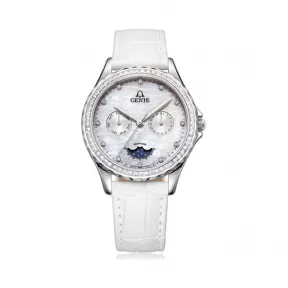 爵尼/Genie 兰惠系列 316L精钢 37mm 石英机芯 女表 GNQ-T2016L-LMQW