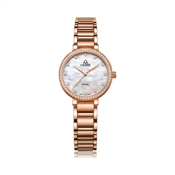 爵尼/Genie 宝丽系列 316L精钢 27mm 石英机芯 女表 GNQ-T2025L-QDR