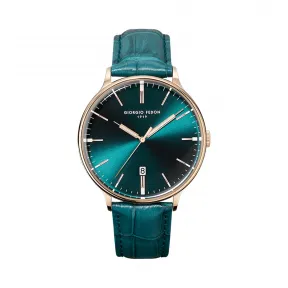 乔治菲登GF1919手表 实习生系列石英机芯 学生简约皮带男女情侣腕表 绿色GFBU006