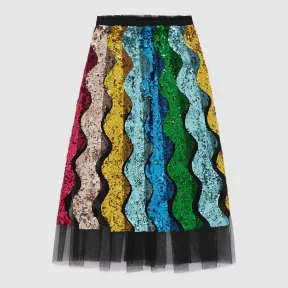 古驰/Gucci 亮片薄纱短裙 443755 ZHD04 4808