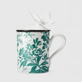 古驰/Gucci 饰腊叶印花和蝴蝶马克杯 484035-ZAP12-3202