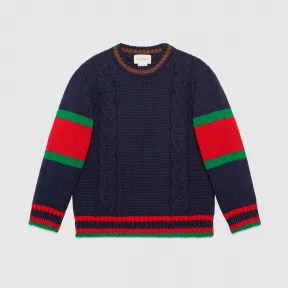 古驰/Gucci 儿童绞花针织羊毛衫 512526_X1577_4152