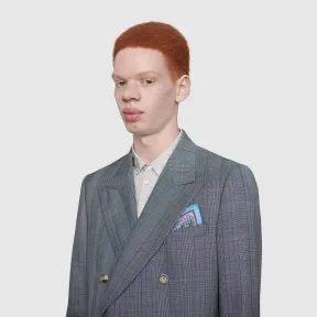 古驰/Gucci 饰双G和心形真丝口袋巾 597280_4G001_4878