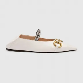 古驰/Gucci 女士马衔扣皮革平底芭蕾舞鞋 621161-1RH00-9050