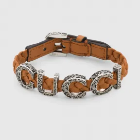 古驰/Gucci Gucci Garden纹银标志皮革手带 728966-JAADO-8169