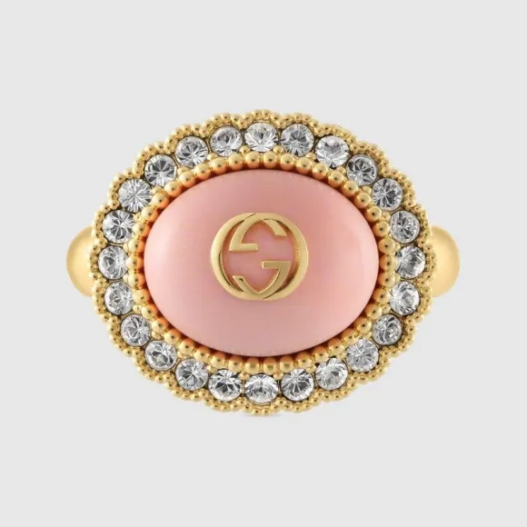 古驰/Gucci 古金色调金属互扣式双G戒指 753903-I9875-8522