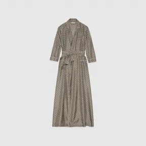 古驰/Gucci 米色和乌木色GG Supreme印花真丝睡袍 756591-ZANRP-2275