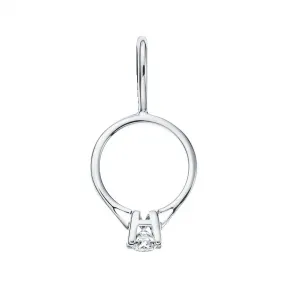 海瑞温斯顿/HarryWinston Charms HW Logo铂金戒指坠饰 CMDPRD000HWL