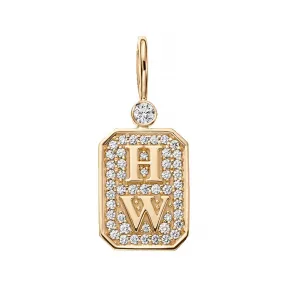 海瑞温斯顿/HarryWinston Charms HW Logo黄金钻石坠饰 CMDYRDPALOG