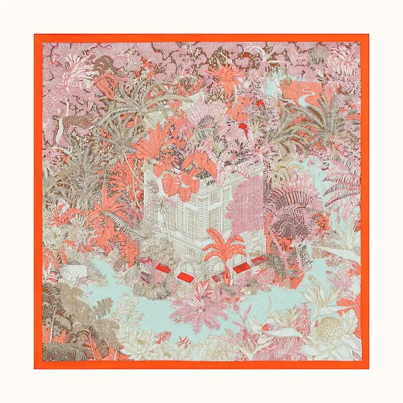 爱马仕/Hermes “热带丛林版福宝”90厘米方巾 H003602S-05