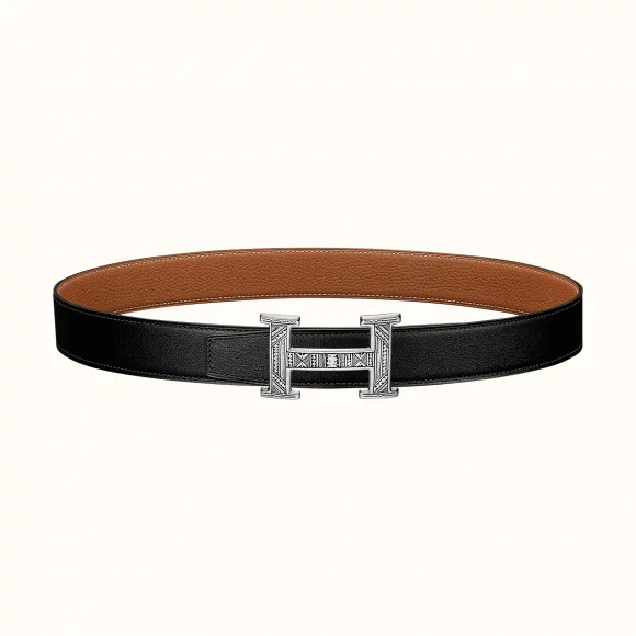 爱马仕/Hermes H Touareg皮带扣&双面皮腰带32毫米 H029938CS05-H073967CAAA105