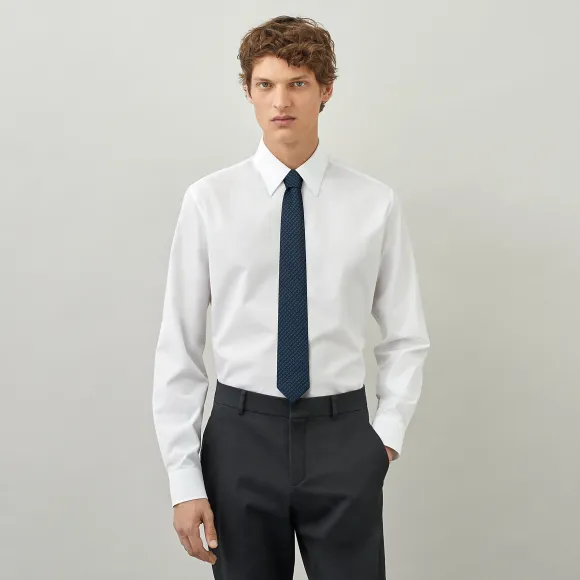 爱马仕/Hermes “Tie 7斜体H提花”领带 H036261T-04