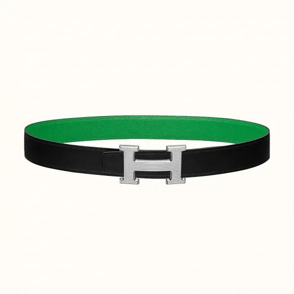 爱马仕/Hermes H 雕纹皮带扣&双面皮腰带32毫米 H064540CK05-H074504CAAF100