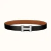 爱马仕/Hermes H 条纹皮带扣&双面皮腰带32毫米 H064550CK05-H073967CAAA115