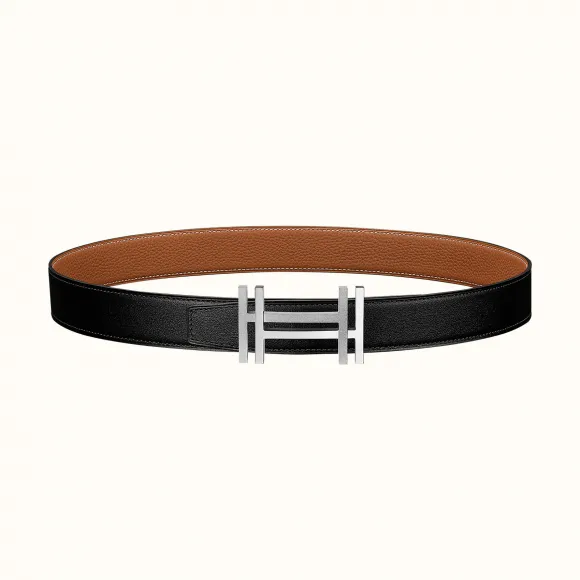 爱马仕/Hermes 方块H皮带扣&双面皮腰带32毫米 H066050CK05-H073967CAAA095