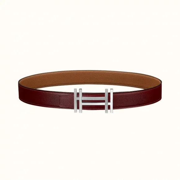 爱马仕/Hermes 方块H皮带扣&双面皮腰带32毫米 H066050CK05-H073967CAAX090