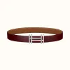 爱马仕/Hermes 方块H皮带扣&双面皮腰带32毫米 H066050CK05-H073967CAAX100