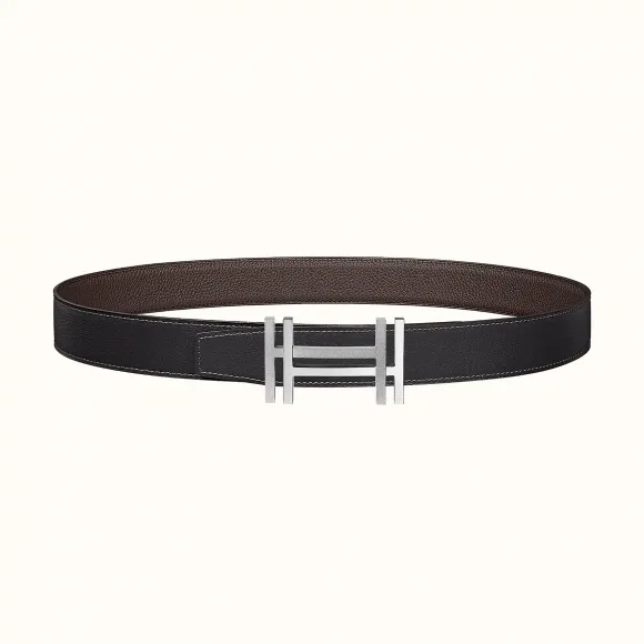爱马仕/Hermes 方块H皮带扣&双面皮腰带32毫米 H066050CK05-H073967CABA085