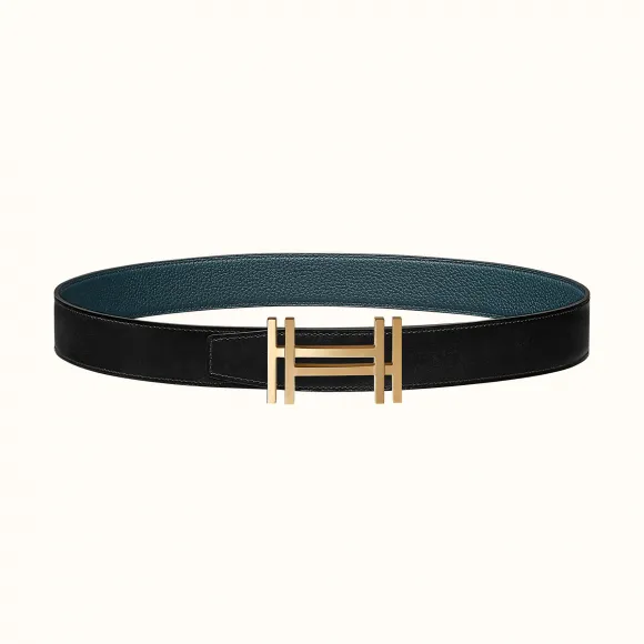 爱马仕/Hermes 方块H皮带扣&双面皮腰带32毫米 H066050CP2K-H073967CAAD095