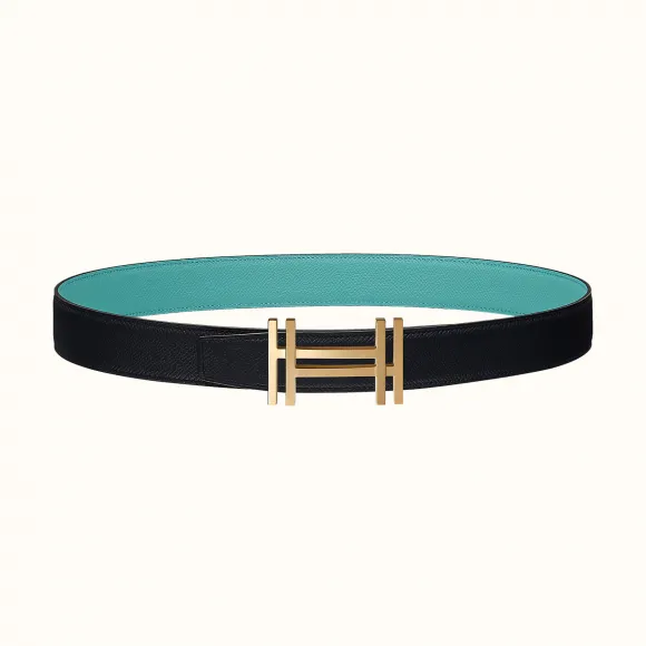 爱马仕/Hermes 方块H皮带扣&双面皮腰带32毫米 H066050CP2K-H075394CAAS100