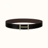 爱马仕/Hermes H d'Ancre皮带扣&双面皮腰带38毫米 H077938CP2K-H077971CAAB080