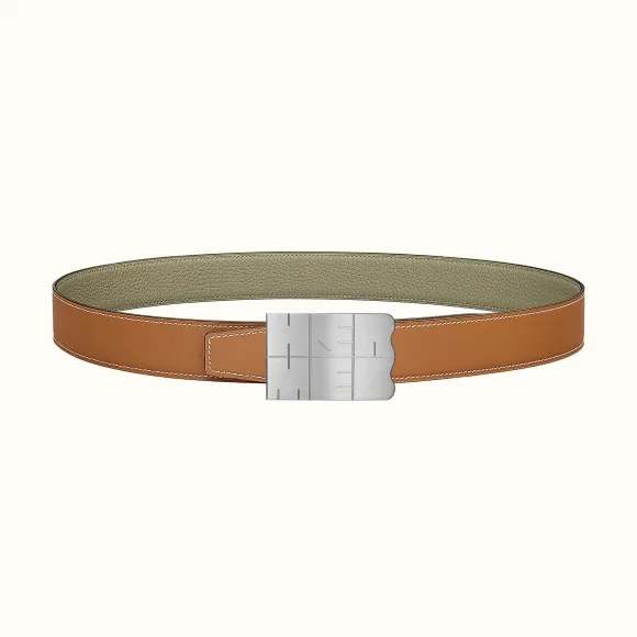 爱马仕/Hermes Typo皮带扣&双面皮腰带32毫米 H081751CB86-H073996CAAG095