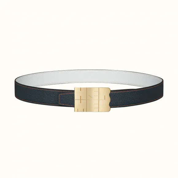 爱马仕/Hermes Typo皮带扣&双面皮腰带32毫米 H081751CUZ3-H075394CABB085