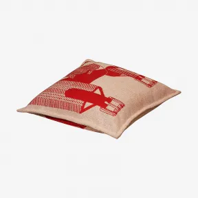 爱马仕/Hermes 红色 “马鞍腹带”靠枕 H103035M_03